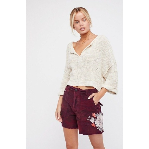 Free People Pants - New Free People Embroidered Scout Short Size 0